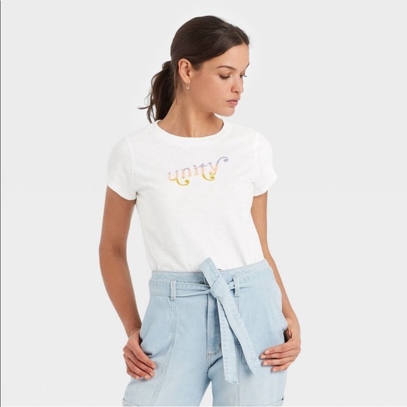 Women’s Shirt Sleeve T-shirt- “Unity” Universal Thread Cream Size XXL NWT - Picture 1 of 6